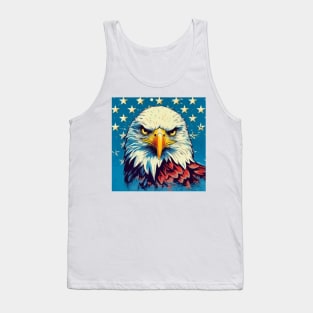 Freedom's Colors: Pop Art Bald Eagle and American Flag Tank Top